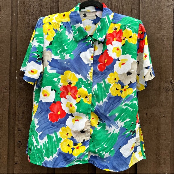 Floral Woven S/S Blouse - Picture 1 of 5